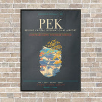 Thumbnail for Beijing Capital International Airport PEK - Canvas Framed - Gray