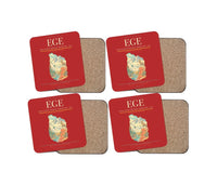 Thumbnail for Eagle County Regional Airport (EGE) design on red 4 pieces set coaster