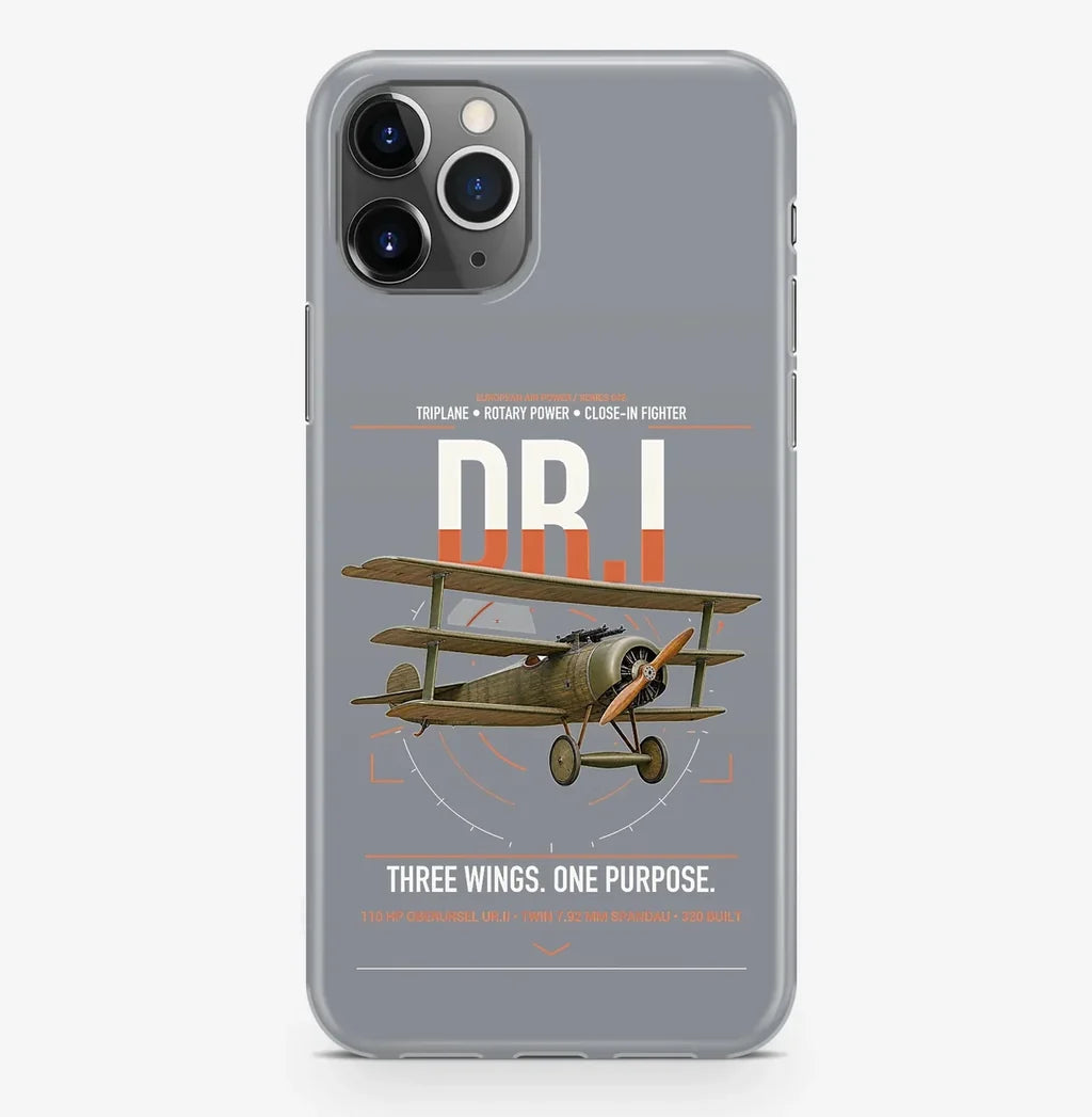 Fokker Dr.I design on gray magsafe iphone case, for iPhone Pro Max