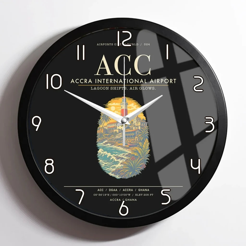 Accra International Airport ACC Wall-Clock Framed - Black