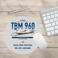 Thumbnail for Daher TBM 960 design on light gray round mouse pad