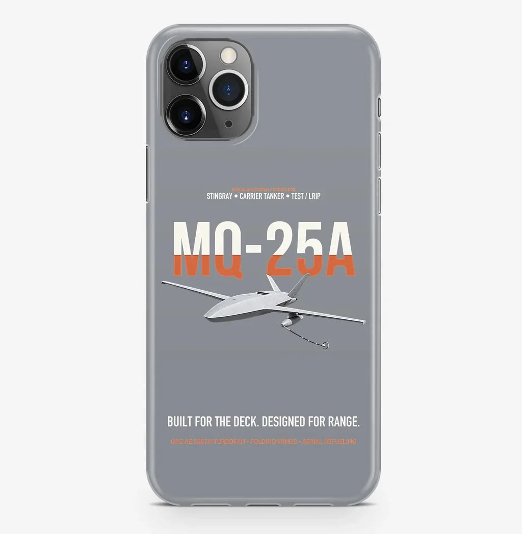 MQ-25A STINGRAY design on gray magsafe iphone case, for iPhone Pro Max