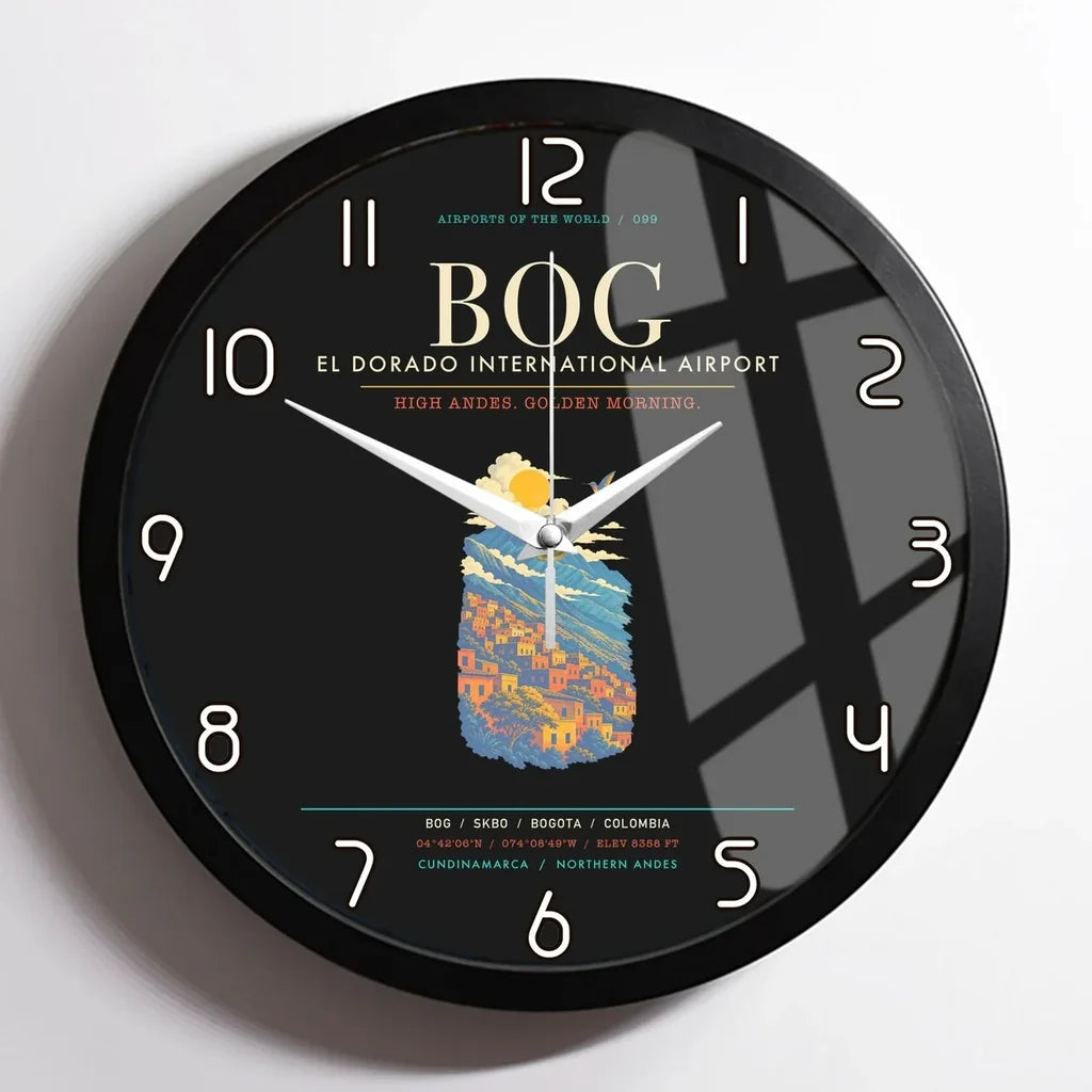 Bogota El Dorado International Airport BOG Wall-Clock Framed - Black