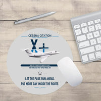 Thumbnail for Cessna Citation X+ design on light gray round mouse pad