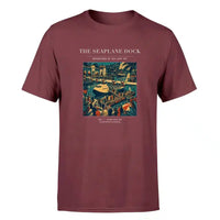 Thumbnail for VINTAGE G4056 - The Seaplane Dock - Premium T-Shirt design on darkred premium t shirt