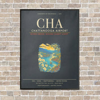Thumbnail for Chattanooga Airport CHA - Canvas Framed - Gray