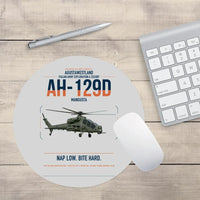 Thumbnail for AgustaWestland AH-129D Mangusta design on light gray round mouse pad