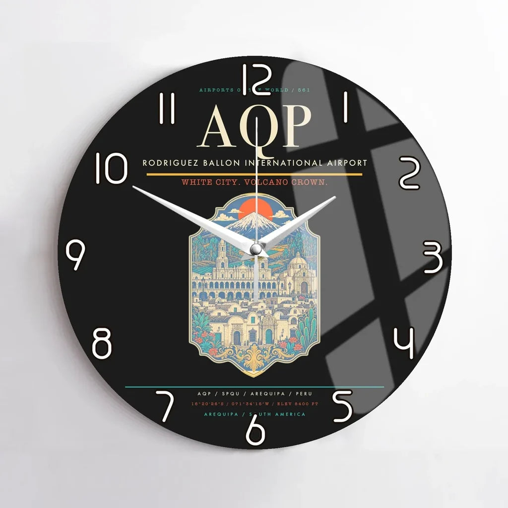 Rodriguez Ballon International Airport AQP Wall-Clock No-Frame - Black
