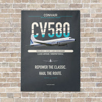 Thumbnail for Convair 580 vertical canvas print - no frame - gray background