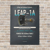Thumbnail for CFM LEAP-1A vertical canvas print - no frame - gray background