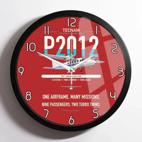 Thumbnail for Tecnam P2012 Traveller design on red framed wall clock
