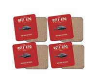 Thumbnail for Bell 429 design on red 4 pieces set coaster