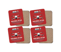 Thumbnail for DJI Mini 3 design on red 4 pieces set coaster