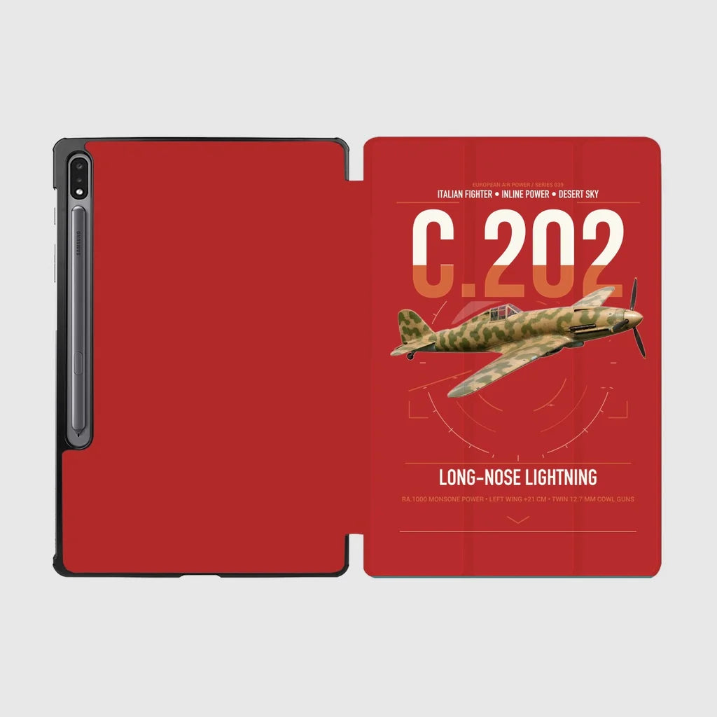 Macchi C.202 Folgore design on red samsung tablet tablet case