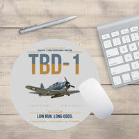 Thumbnail for TBD-1 Devastator design on light gray round mouse pad