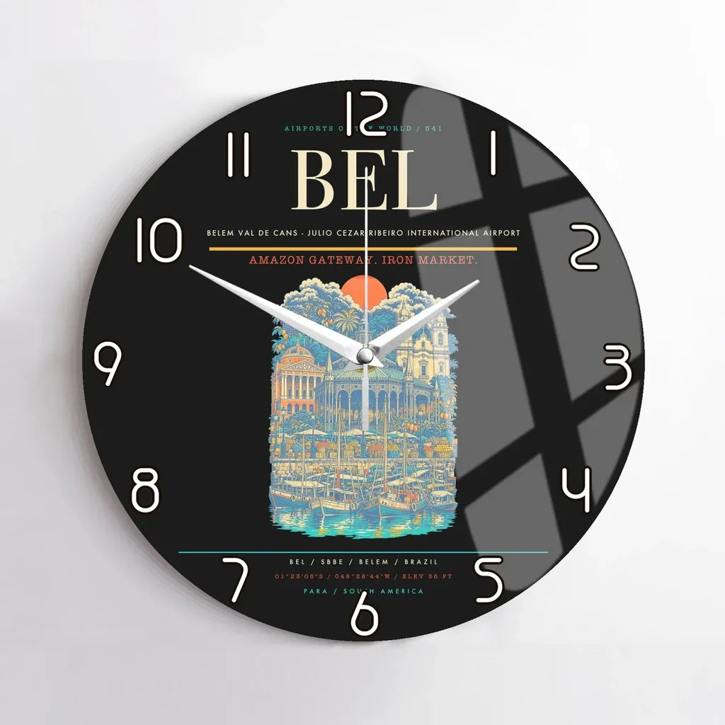 Belem Val de Cans - Julio Cezar Ribeiro International Airport BEL Wall-Clock No-Frame - Black