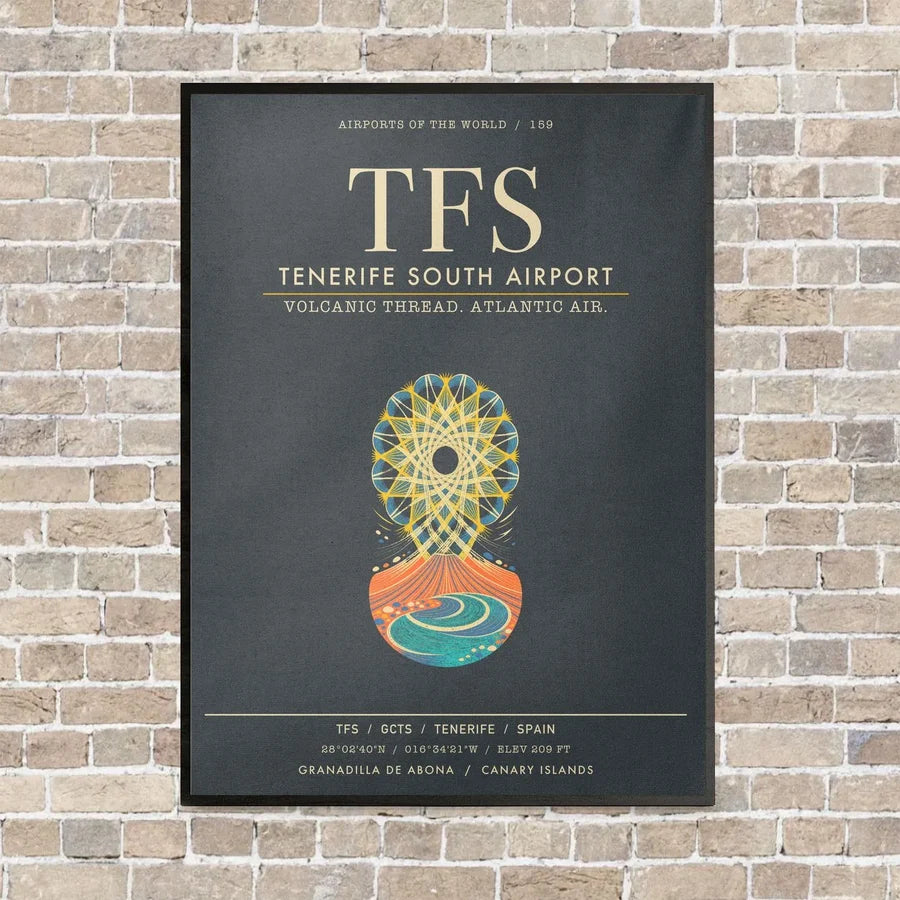 Tenerife South Airport TFS - Canvas Framed - Gray