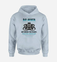 Thumbnail for DJI Avata design on light blue hoodie single side