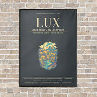 Thumbnail for Luxembourg Airport LUX - Canvas Framed - Gray