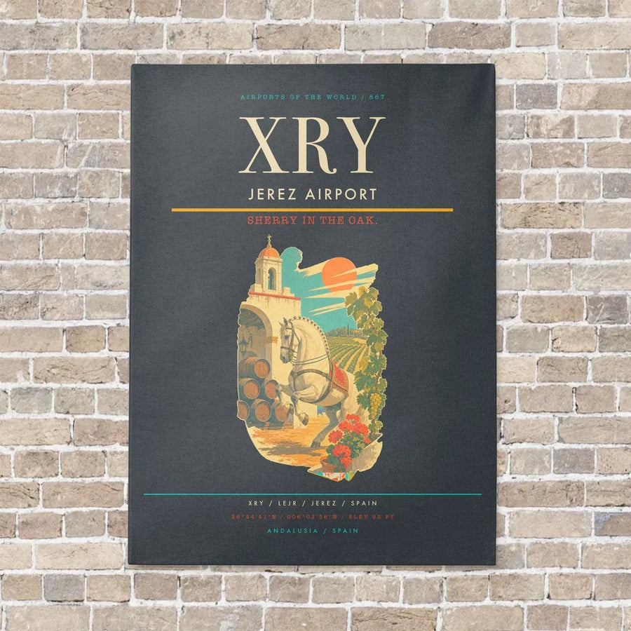 Jerez Airport XRY vertical canvas print - no frame - gray background