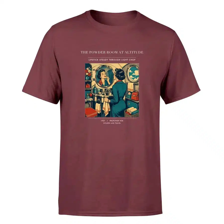 VINTAGE G4305 - The Powder Room At Altitude - Premium T-Shirt design on darkred premium t shirt