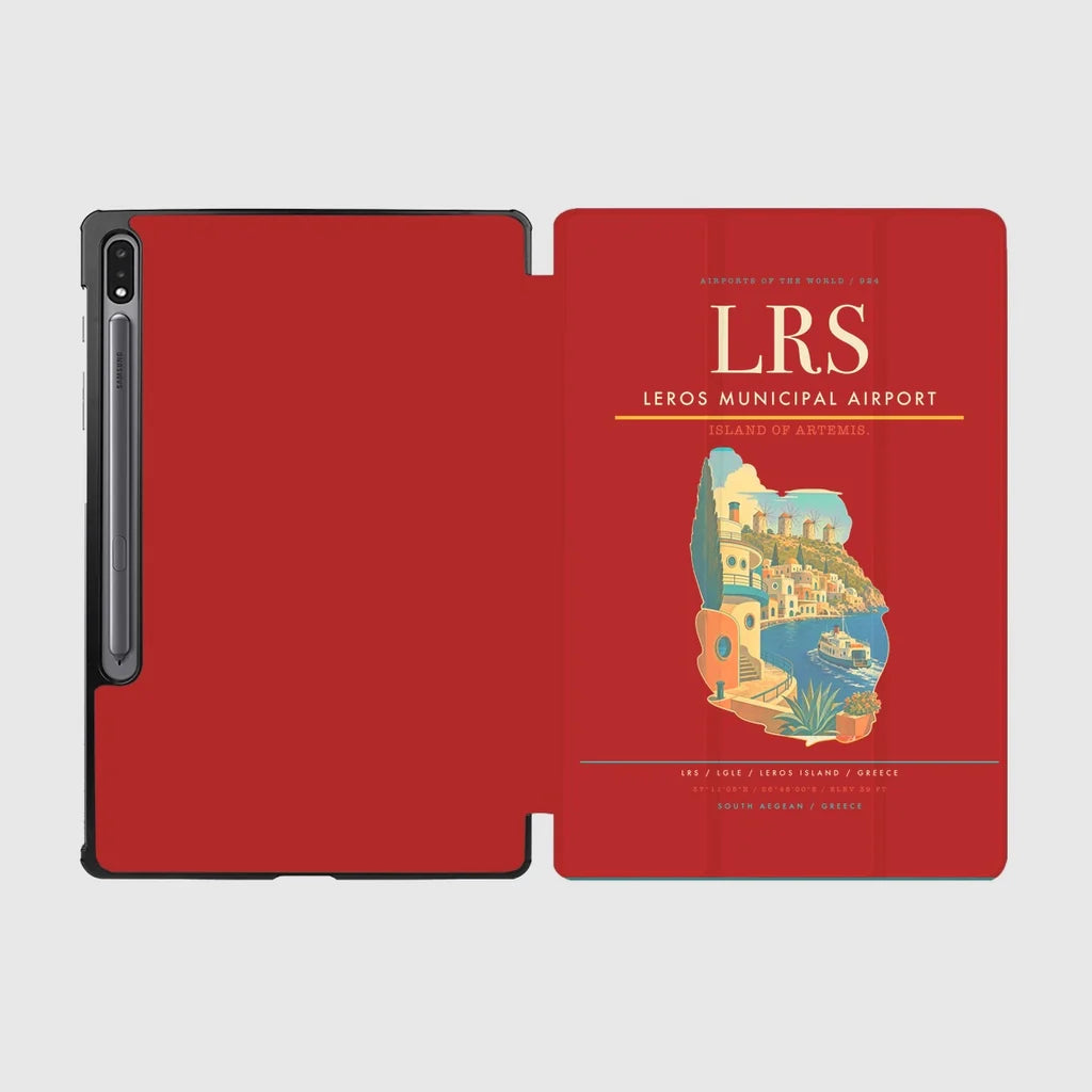Leros Municipal Airport (LRS) design on red samsung tablet tablet case