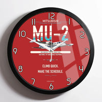 Thumbnail for Mitsubishi MU-2B-60 Marquise design on red framed wall clock