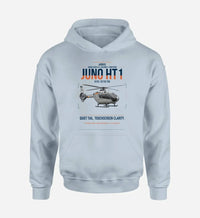 Thumbnail for Airbus H135 Juno HT1 design on light blue double-side hoodie, single-side print