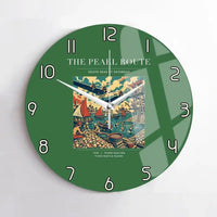 Thumbnail for VINTAGE G4072 - The Pearl Route - Designed Wall Clocks design on green no-frame