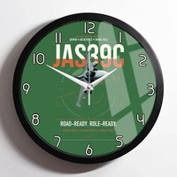 Thumbnail for Saab JAS 39C Gripen design on green framed wall clock