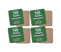Thumbnail for Beechcraft King Air 260 design on green 4 pieces set coaster