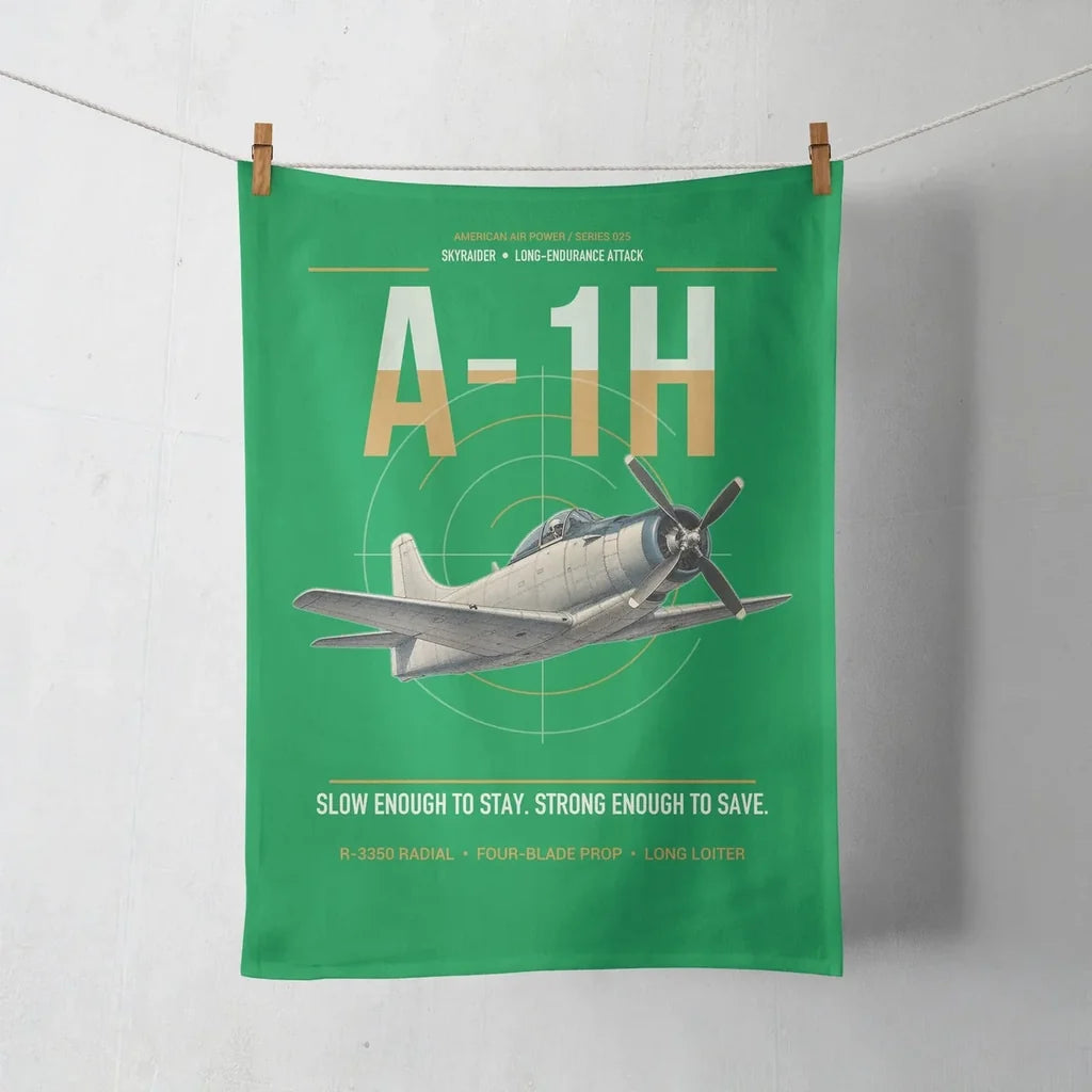 A-1H Skyraider design on green towel