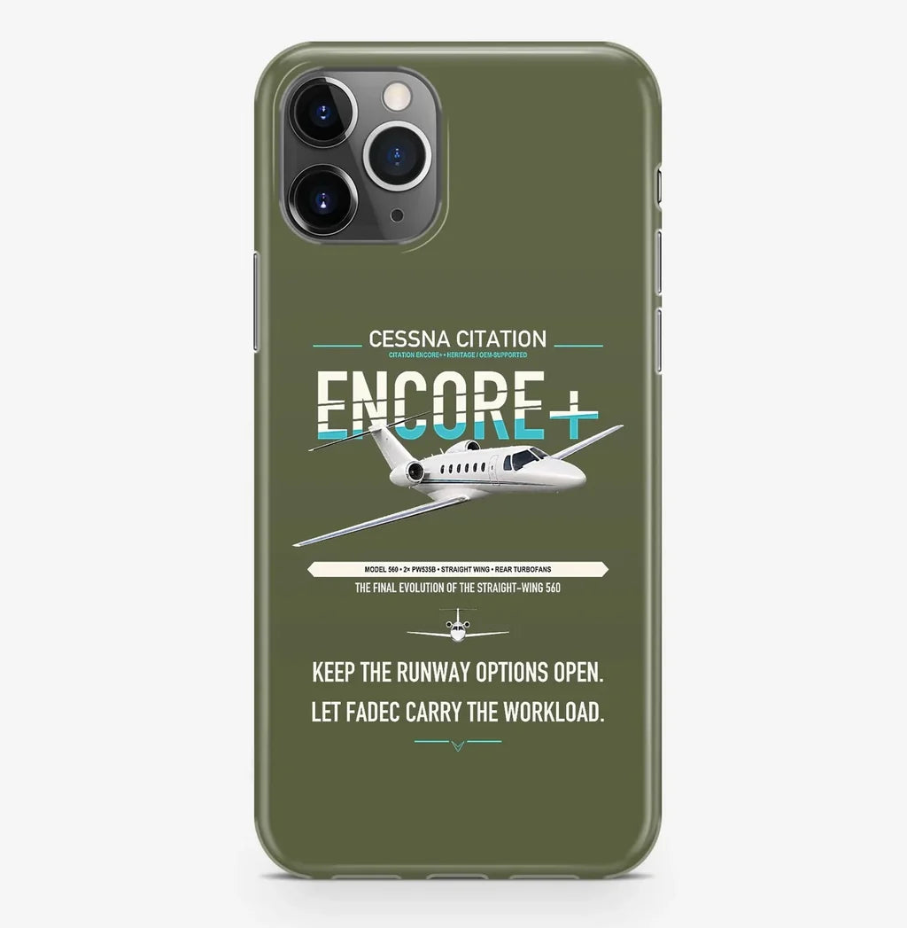 Cessna Citation Encore+ design on green army magsafe iphone case, for iPhone Pro Max