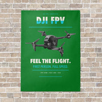 Thumbnail for DJI FPV vertical canvas print - no frame - green background