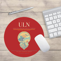 Thumbnail for Chinggis Khaan International Airport (ULN) design on red round mouse pad