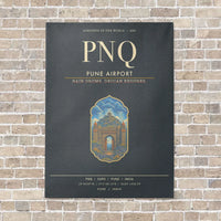 Thumbnail for Pune Airport PNQ - Canvas Framed - Gray