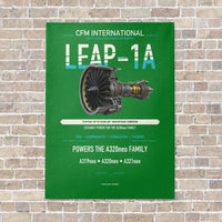 Thumbnail for CFM LEAP-1A vertical canvas print - no frame - green background