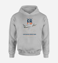 Thumbnail for Hawker Hunter F6 design on light gray double-side hoodie, single-side print