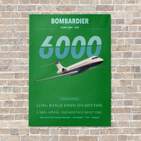 Thumbnail for Bombardier Global 6000 vertical canvas print - no frame - green background