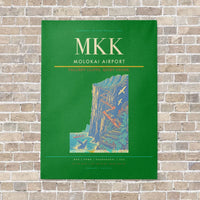 Thumbnail for Molokai Airport MKK vertical canvas print - no frame - green background