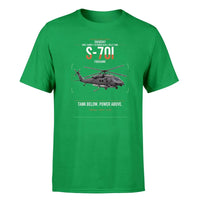Thumbnail for Sikorsky S-70i FIREHAWK design on green t-shirt, single-side print