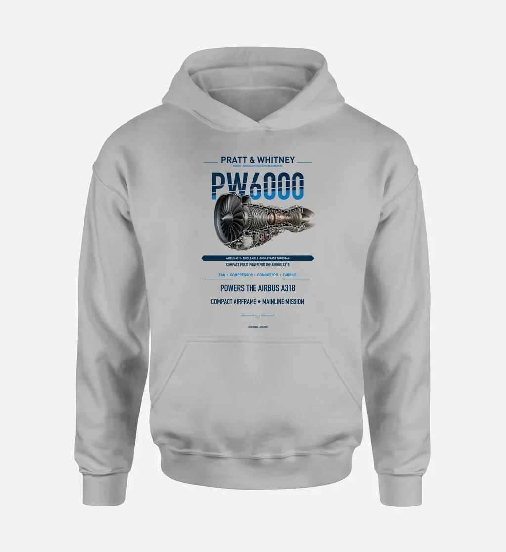 PW6000 design on light gray hoodie single side