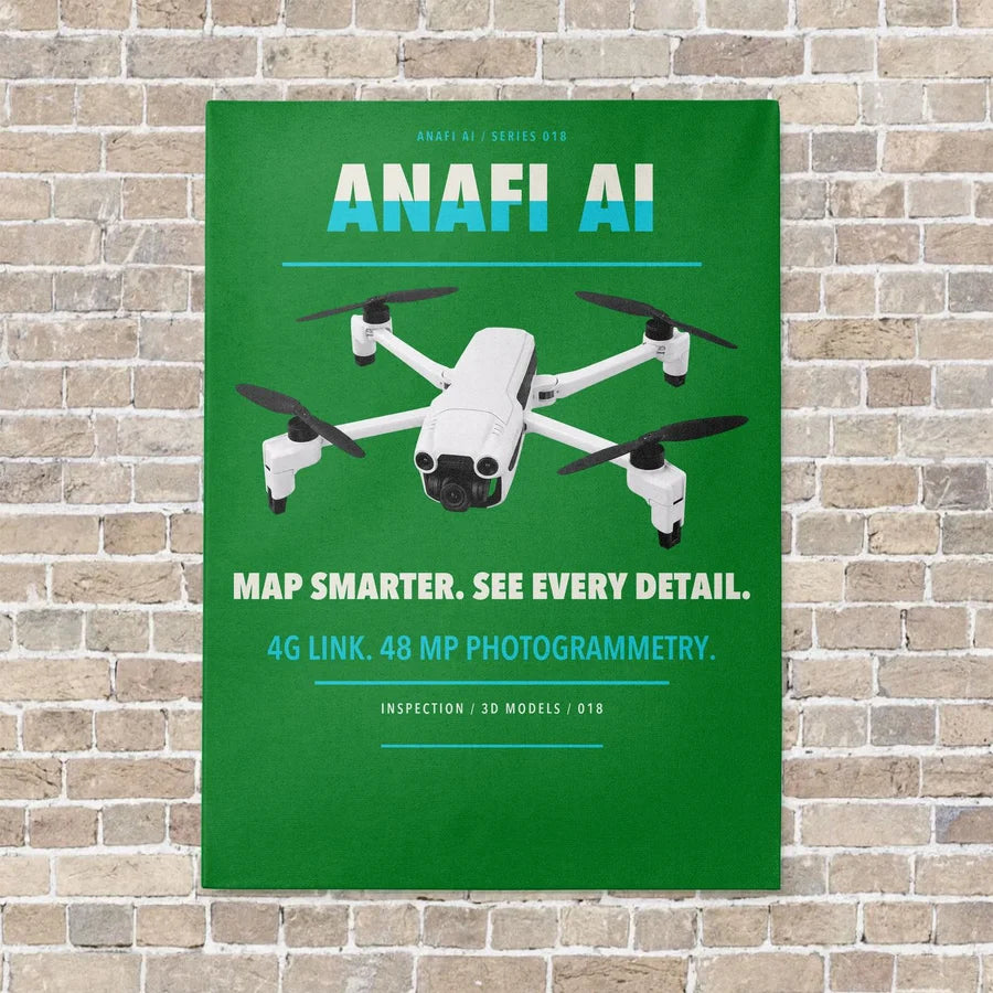 Parrot ANAFI Ai vertical canvas print - no frame - green background