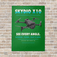 Thumbnail for Skydio X10 vertical canvas print - no frame - green background
