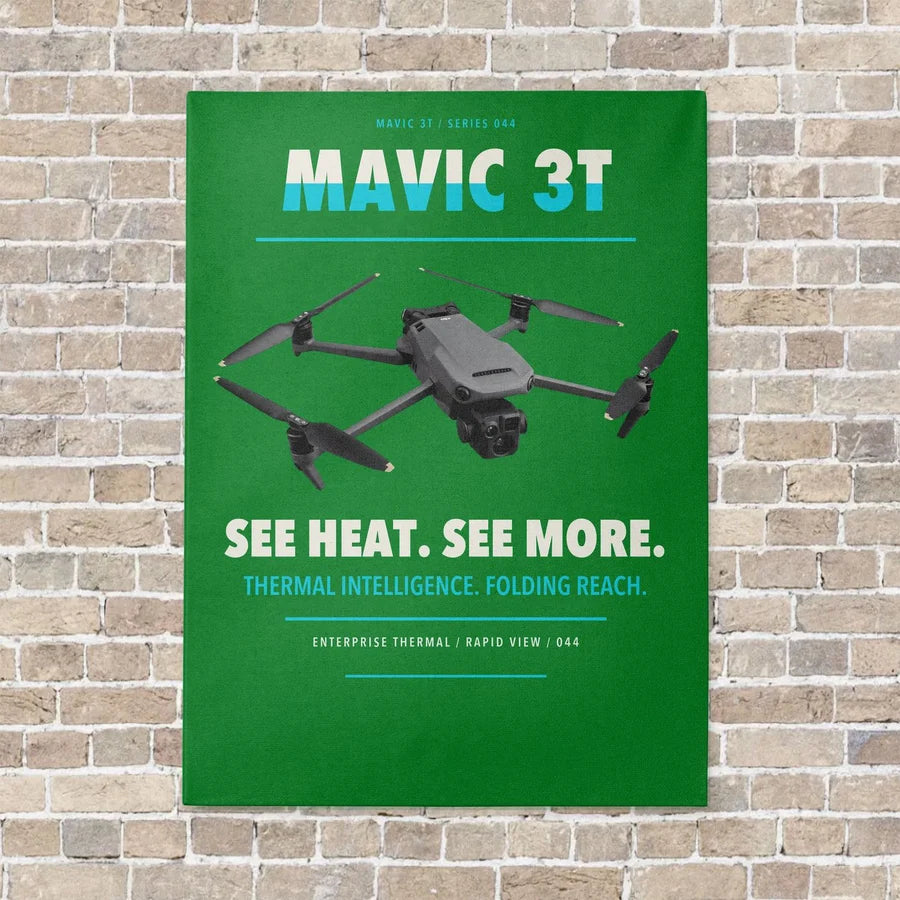 DJI Mavic 3 Thermal vertical canvas print - no frame - green background