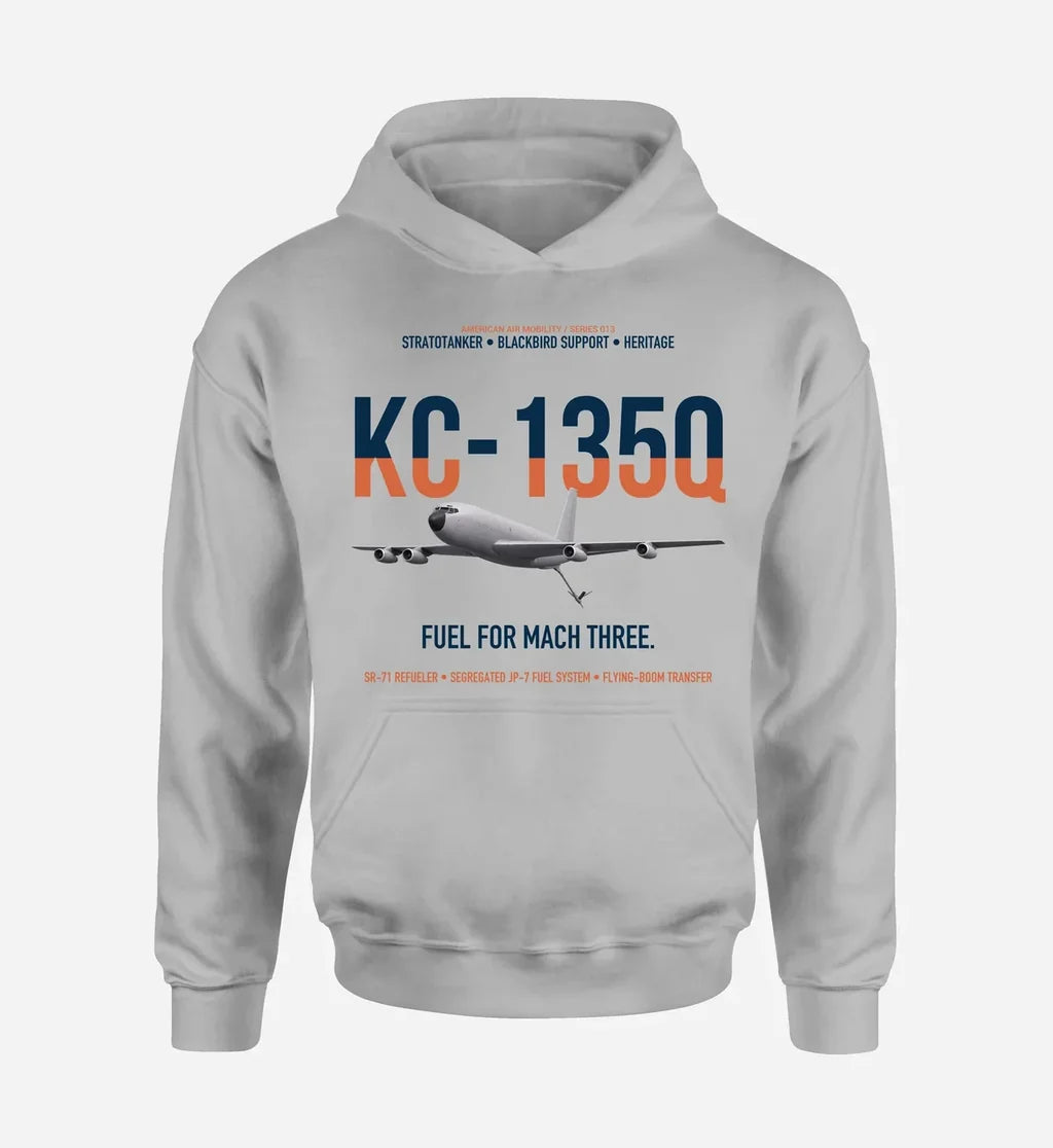 KC-135Q Blackbird Tanker design on light gray double-side hoodie, single-side print