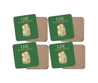 Thumbnail for Tarbes–Lourdes–Pyrénées Airport (LDE) design on green 4 pieces set coaster