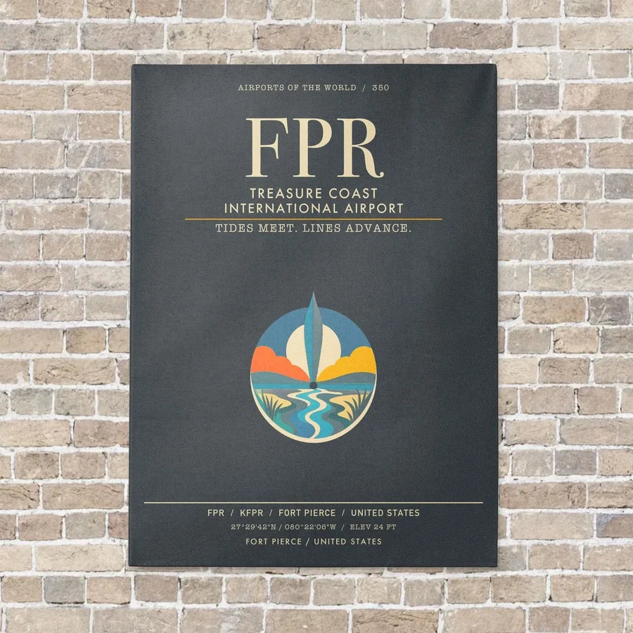 Treasure Coast International Airport FPR - Canvas Framed - Gray