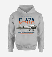 Thumbnail for C-47A Skytrain design on light gray double-side hoodie, single-side print