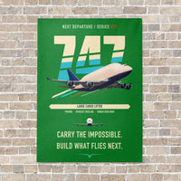 Thumbnail for Boeing 747-400 Dreamlifter vertical canvas print - no frame - green background